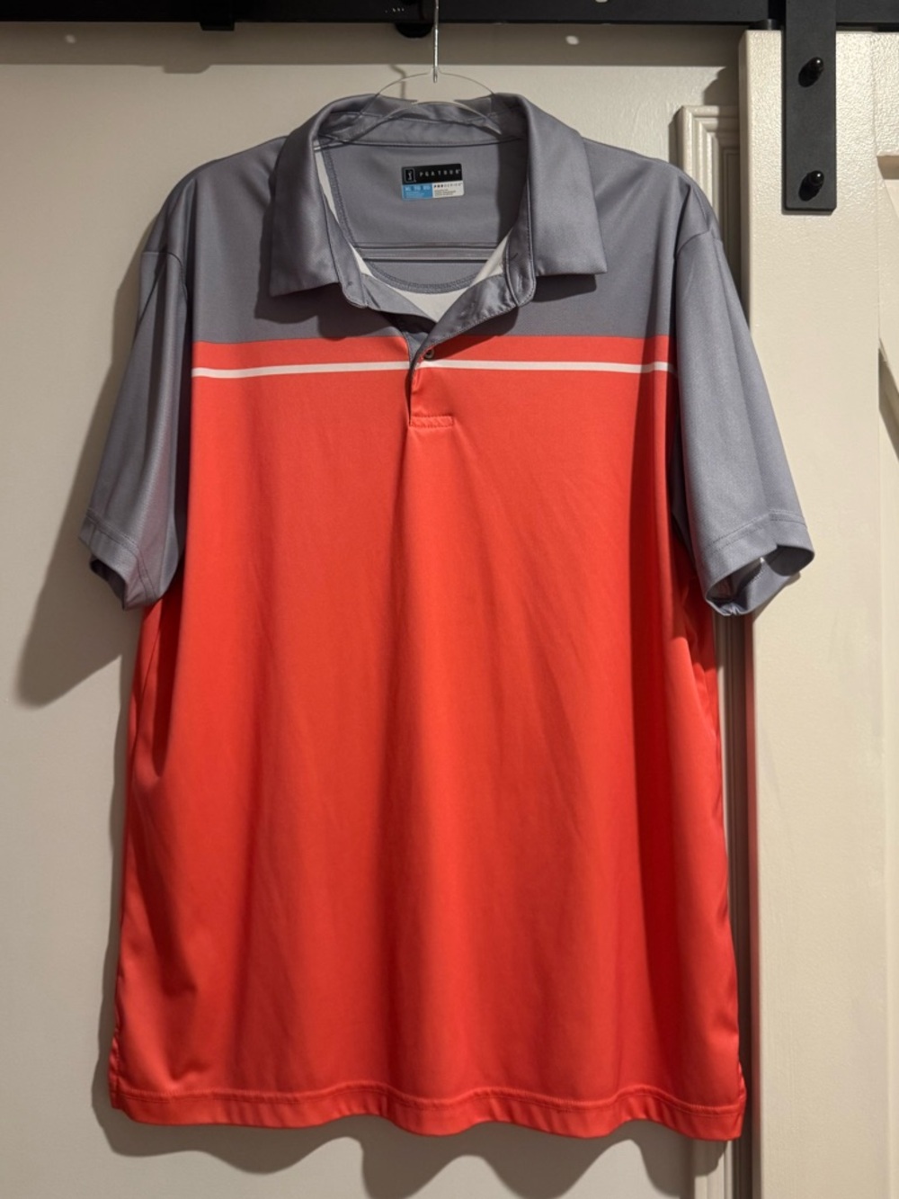 XL PGA Tour gray and coral polo